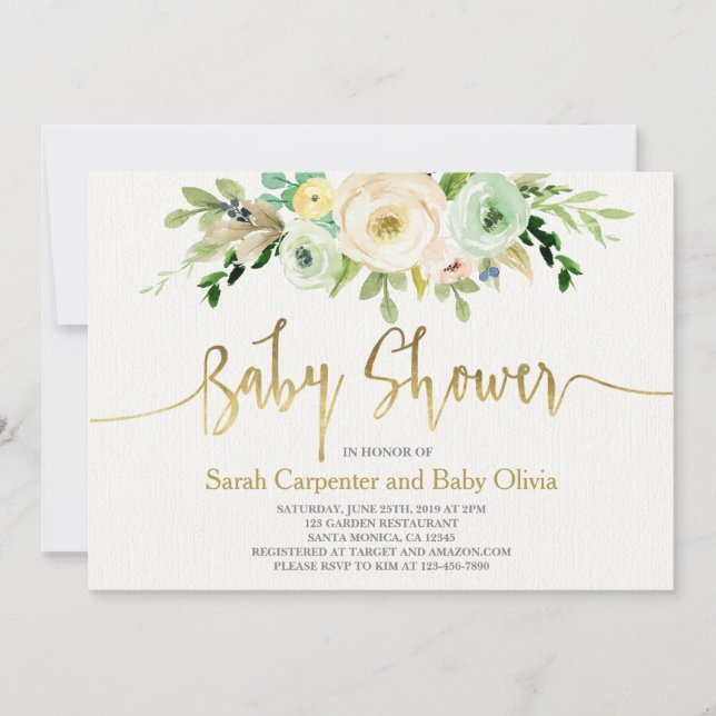 Gender neutral baby shower invitation (Front)