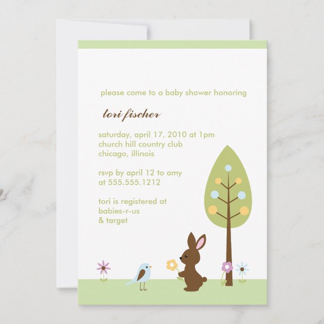 gender neutral baby shower invitation (Front)