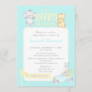 Gender Neutral Baby Shower Invitation Mint
