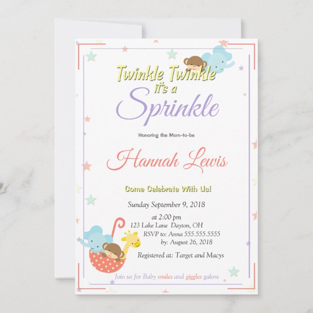 Gender Neutral Baby Shower Invitation Mother to be (Front)