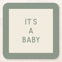 Gender-Neutral Baby Shower Paper Coasters 