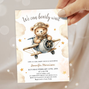 Gender Neutral Baby Shower We Can Bearly Wait  Invitation