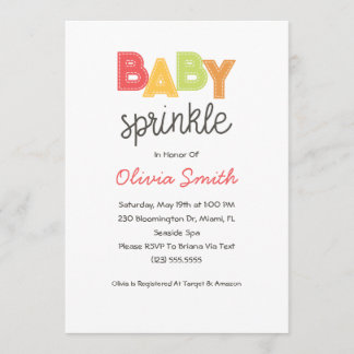 Gender Neutral Baby Sprinkle Invitation