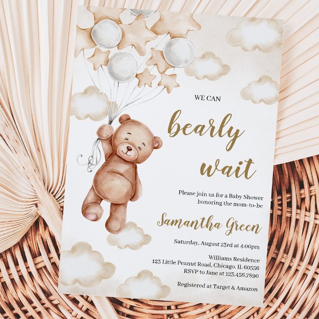 Gender Neutral Bear Baby Shower Invitation (Creator Uploaded)