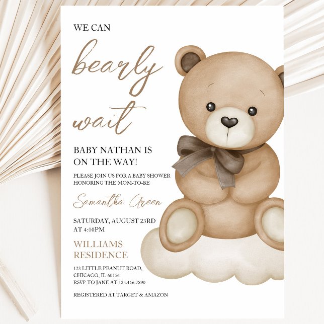 Gender Neutral Bear Baby Shower Invitation (Creator Uploaded)