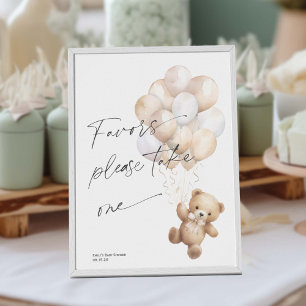 Gender Neutral Bearly wait, Modern Favours Sign