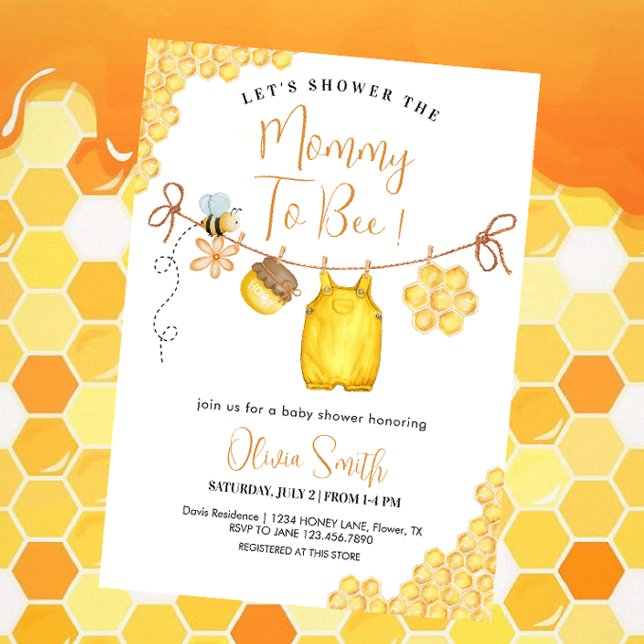 Gender Neutral Bee Baby Shower Invitation (Creator Uploaded)