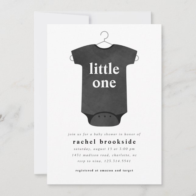 Gender Neutral Bodysuit Baby Shower Invitation (Front)