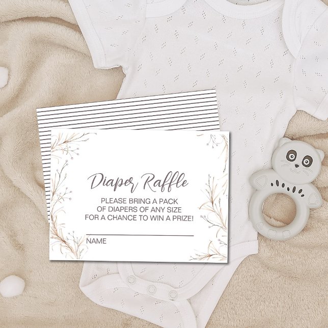 Gender-Neutral Boho Baby in Bloom Diaper Raffle Card (Creator Uploaded)