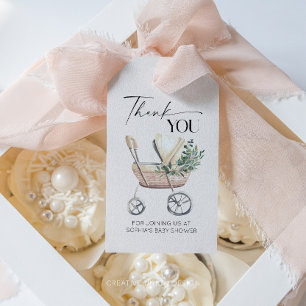 Gender Neutral Boho Baby Stroller Baby Shower  Gift Tags