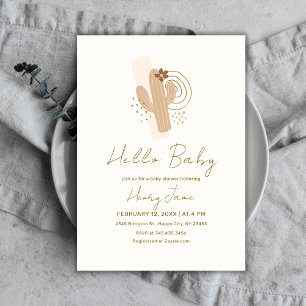 Gender Neutral Boho Desert Cactus Baby Shower  Invitation