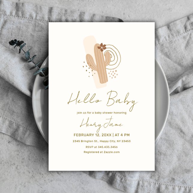 Gender Neutral Boho Desert Cactus Baby Shower  Invitation (Gender Neutral Boho Desert Cactus Baby Shower Invitation)