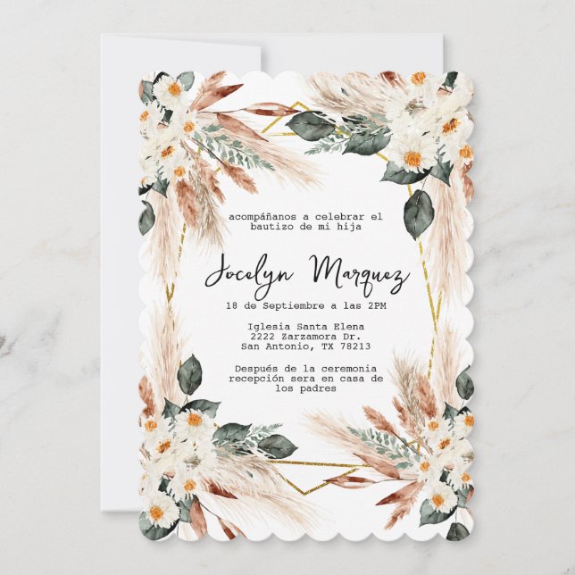 gender neutral boho invitation  (Front)