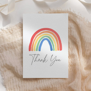Gender Neutral Boho Rainbow Baby Shower  Thank You Card