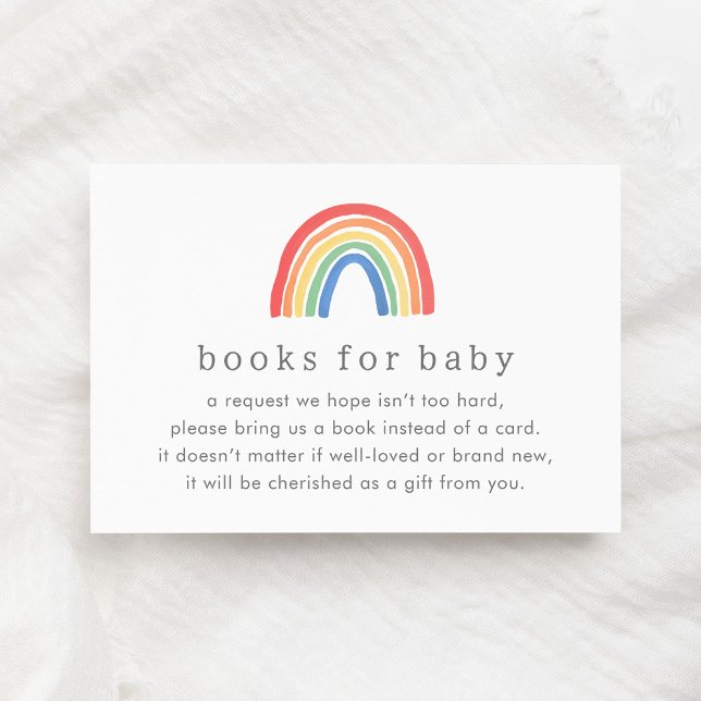 Gender Neutral Boho Rainbow Books For Baby Enclosure Card (Creator Uploaded)