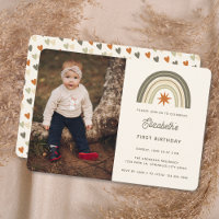 Gender Neutral Boho Rainbow Photo First Birthday