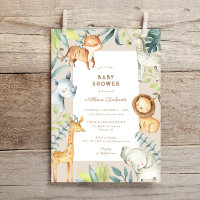 Gender neutral boho safari animals baby shower