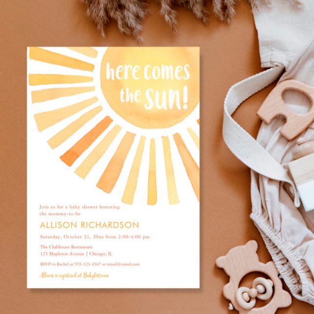 Gender neutral boho sunshine sun baby shower invitation (Creator Uploaded)
