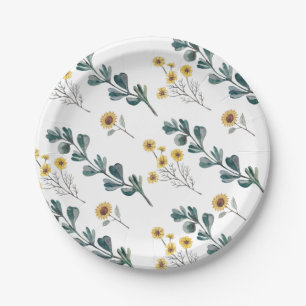  Gender Neutral Boho   Watercolor Baby Shower Paper Plate