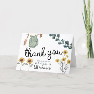  Gender Neutral Boho   Watercolor Baby Shower Thank You Card