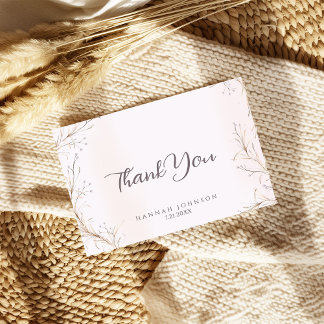 Gender-Neutral Boho Wildflower Baby in Bloom Thank You Card