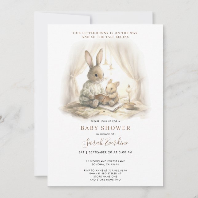 Gender Neutral Bunny Baby Shower Invitation (Front)