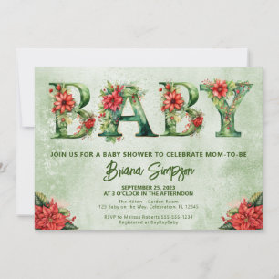 Gender Neutral Christmas Baby Shower Invitation