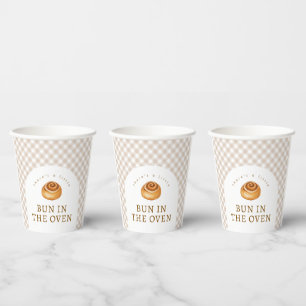 Gender Neutral Cinnamon Bun In Oven Baby Shower Paper Cups