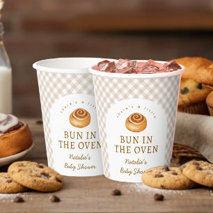 Gender Neutral Cinnamon Bun In Oven Baby Shower Paper Cups