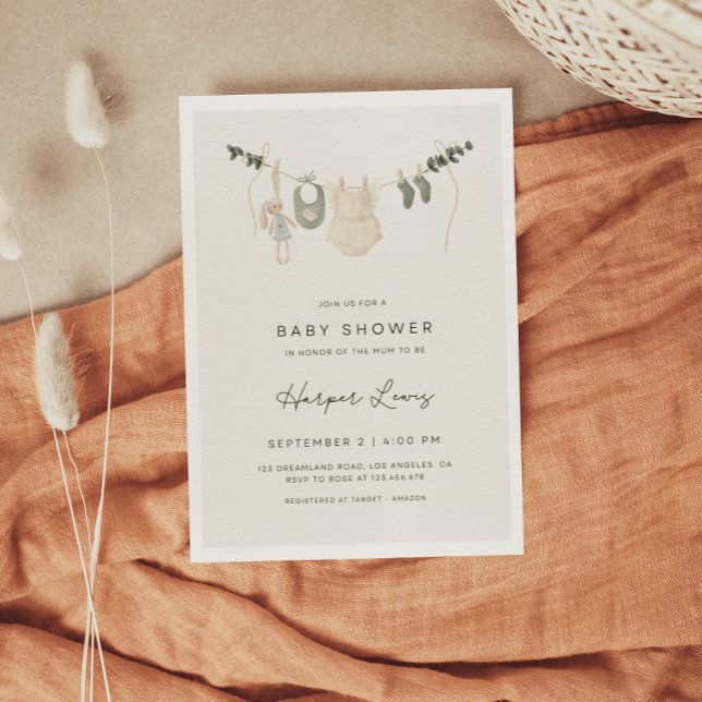 Gender-Neutral Clothes Baby Shower Invitation (Creator Uploaded)