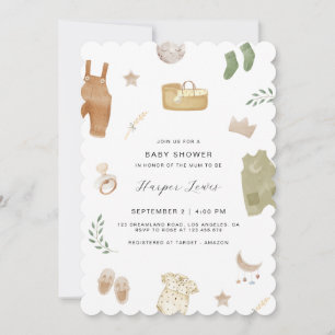 Gender-Neutral Clothes Baby Shower Invitation