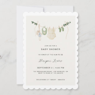 Gender-Neutral Clothes Photo Baby Shower  Invitation