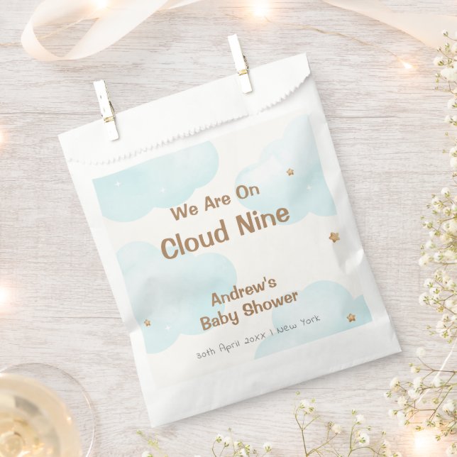 Gender Neutral Cloud Nine Stars Baby Shower Favour Bags (Clipped)
