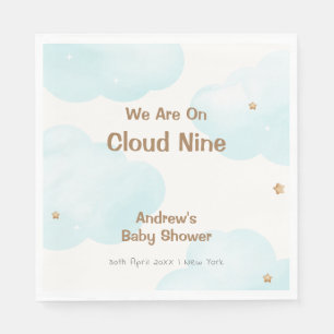 Gender Neutral Cloud Nine Stars Baby Shower Napkin
