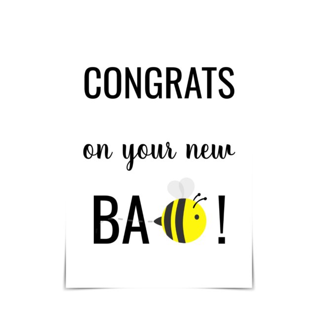 Gender-Neutral Congratulations "BaBEE" New Baby Card (Creator Uploaded)