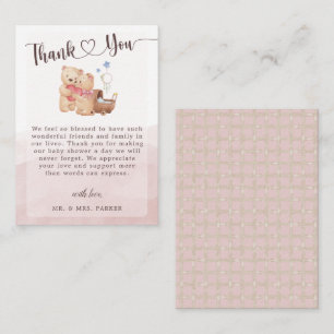 Gender Neutral Cute Bear Watercolor Baby Shower  Card