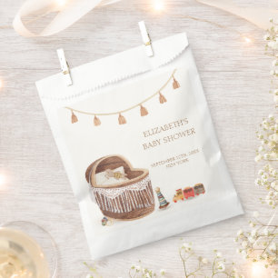 Gender Neutral Cute Boho Bassinet Toy Baby Shower Favour Bags