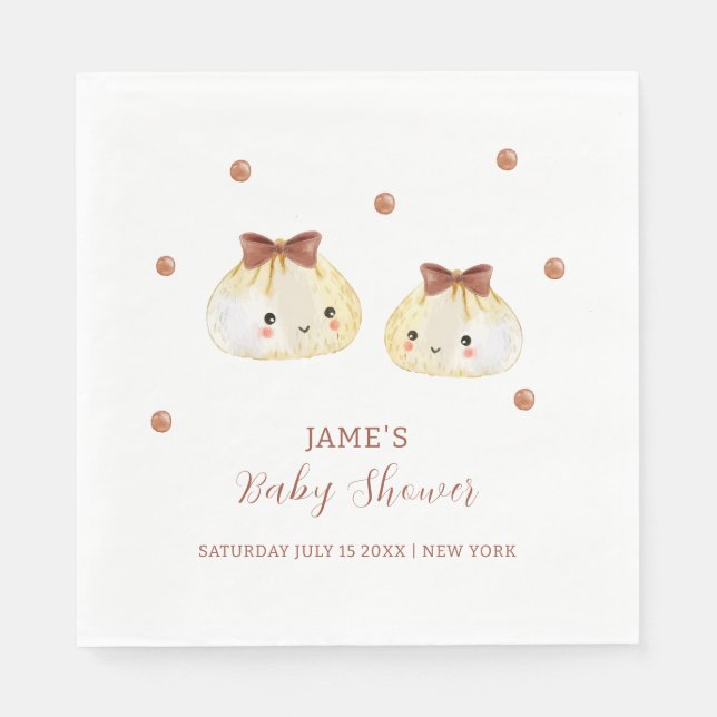 Gender Neutral Cute Dumpling Baby Shower  Napkin (Front)