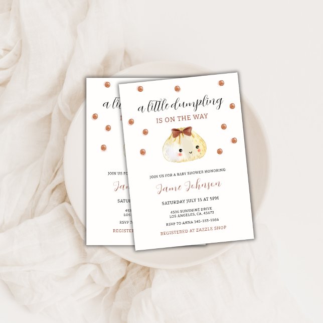 Gender Neutral Cute Little Dumpling Baby Shower Invitation (Gender Neutral Cute Little Dumpling Baby Shower Invitation)