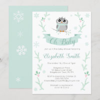 Gender neutral Cute owl winter babyshower