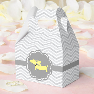 Gender Neutral Dachshund Baby Yellow Favour Box