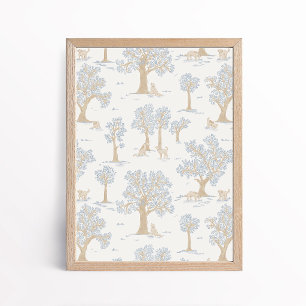 Gender Neutral Dog Woodland Nursery Art Print