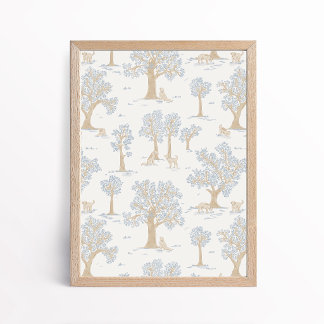 Gender Neutral Dog Woodland Nursery Art Print