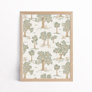 Gender Neutral Dog Woodland Nursery Art Print