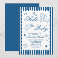 Gender Neutral doodle cupid Baby Shower Green