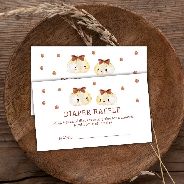 Gender Neutral Dumpling Diaper Raffle Baby Shower  Enclosure Card (Gender Neutral Dumpling Diaper Raffle Baby Shower Enclosure Card)