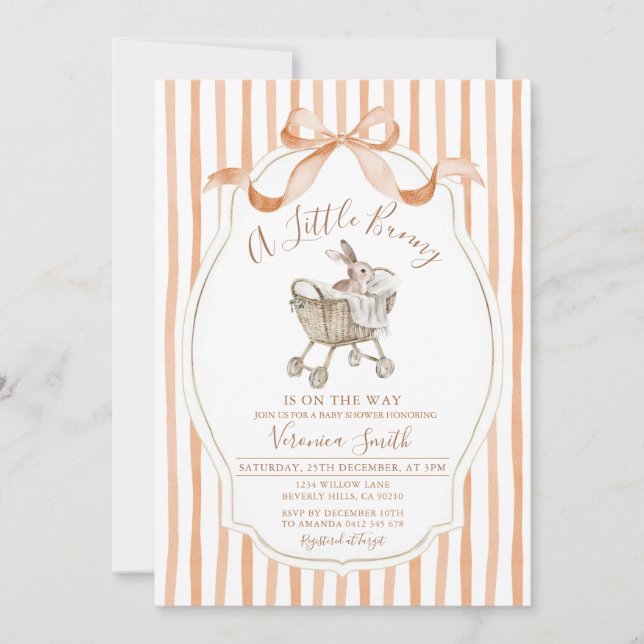 Gender Neutral Easter Spring Bunny Baby Shower Invitation (Front)
