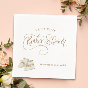 Gender Neutral Elegant Script Baby Shower Napkin