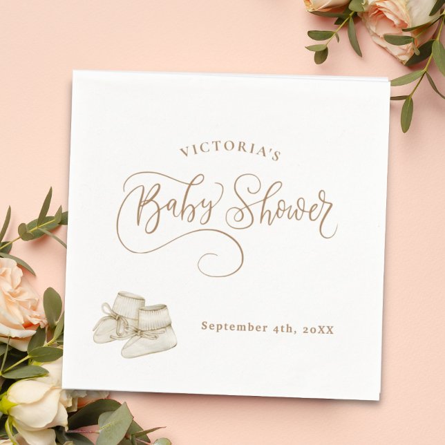 Gender Neutral Elegant Script Baby Shower  Napkin (Creator Uploaded)