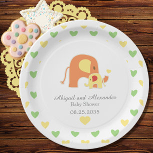 Gender Neutral Elephant Theme Baby Shower Napkin Paper Plate